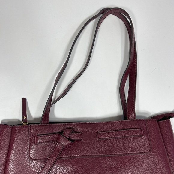 Nanette Lepore Burgundy Arriss Triple Section Shoulder Tote Bag Women Handbags - Picture 4 of 16